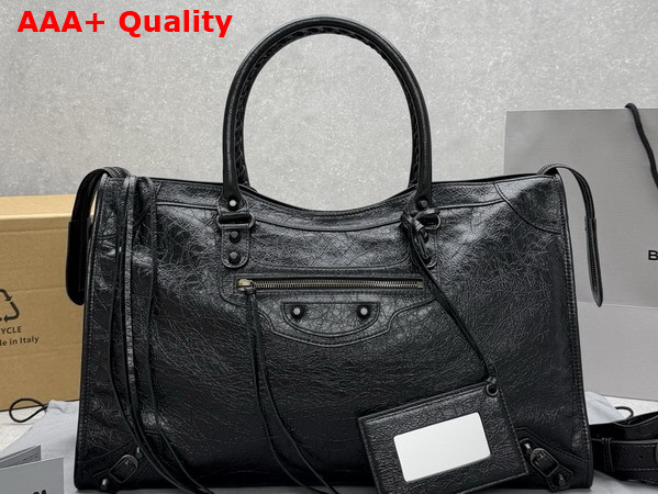 Balenciaga Le City Bag Large in Black Arena Lambskin Replica