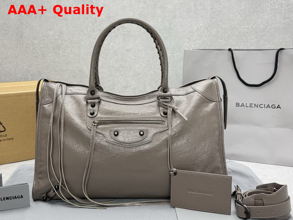 Balenciaga Le City Bag Large in Dark Noix Arena Lambskin Replica