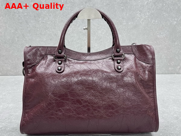 Balenciaga Le City Bag Medium in Espresso Arena Storico Lambskin Brass Hardware Replica