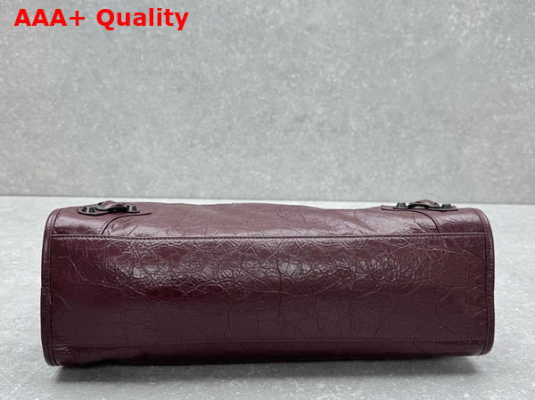 Balenciaga Le City Bag Medium in Espresso Arena Storico Lambskin Brass Hardware Replica