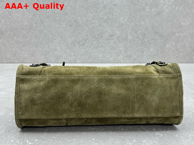 Balenciaga Le City Bag Medium in Khaki Suede Calfskin Brass Hardware Replica