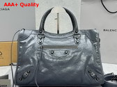 Balenciaga Le City Bag Medium in Volcanic Rock Arena Storico Lambskin Brass Hardware Replica