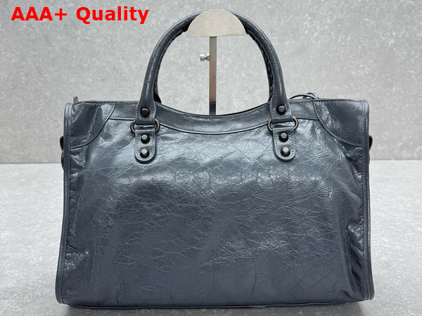 Balenciaga Le City Bag Medium in Volcanic Rock Arena Storico Lambskin Brass Hardware Replica
