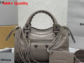 Balenciaga Le City Bag Mini in Dark Noix Arena Lambskin Replica
