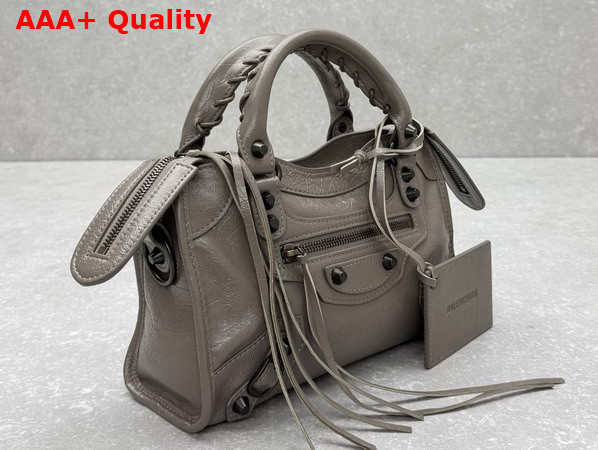 Balenciaga Le City Bag Mini in Dark Noix Arena Lambskin Replica