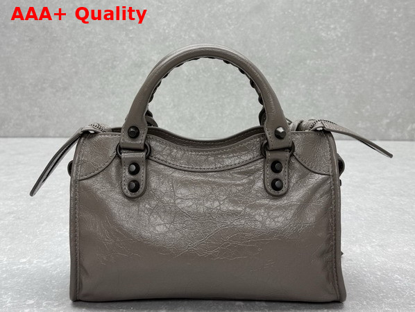 Balenciaga Le City Bag Mini in Dark Noix Arena Lambskin Replica