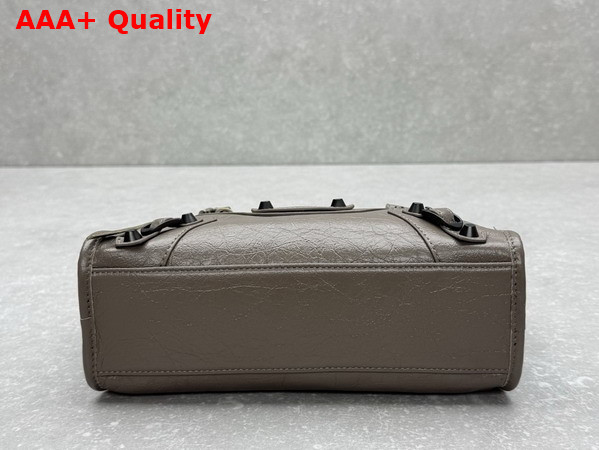 Balenciaga Le City Bag Mini in Dark Noix Arena Lambskin Replica