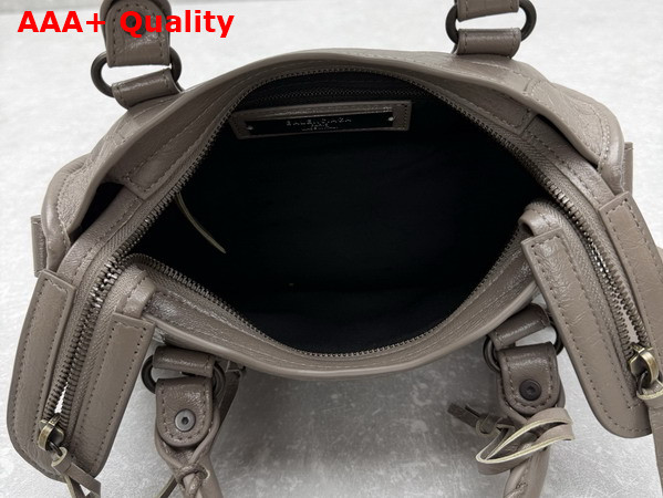 Balenciaga Le City Bag Mini in Dark Noix Arena Lambskin Replica