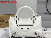Balenciaga Le City Bag Mini in Optic White Arena Lambskin Replica