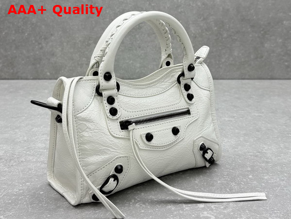 Balenciaga Le City Bag Mini in Optic White Arena Lambskin Replica