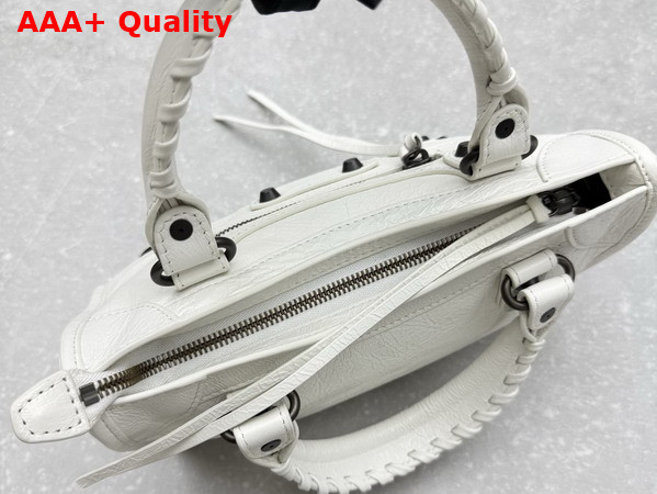 Balenciaga Le City Bag Mini in Optic White Arena Lambskin Replica
