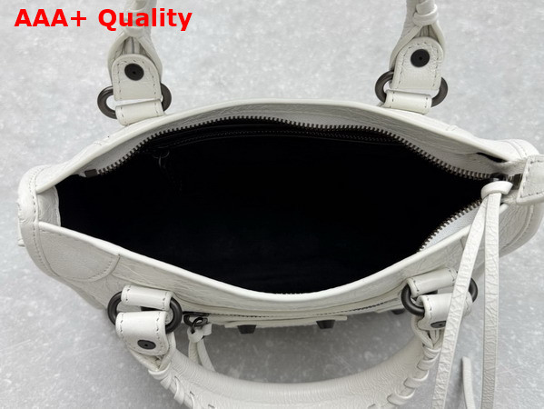 Balenciaga Le City Bag Mini in Optic White Arena Lambskin Replica