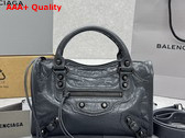 Balenciaga Le City Bag Mini in Volcanic Rock Arena Lambskin Replica