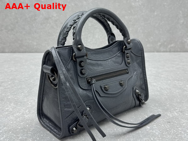 Balenciaga Le City Bag Mini in Volcanic Rock Arena Lambskin Replica