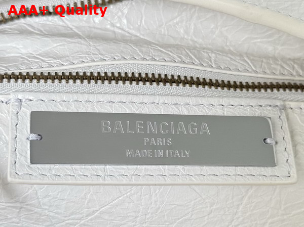 Balenciaga Le City Bag Small in Natural Beige Raffia and Optic White Arena Lambskin Brass Hardware Replica