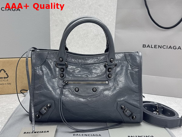 Balenciaga Le City Bag Small in Volcanic Rock Arena Lambskin Replica