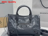 Balenciaga Le City Bag Small in Volcanic Rock Arena Lambskin Replica