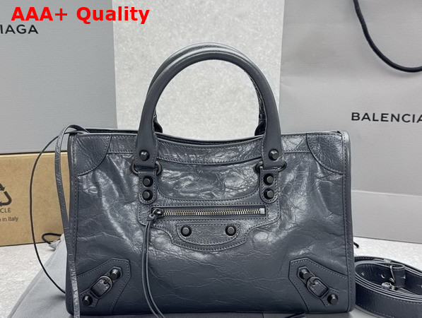 Balenciaga Le City Bag Small in Volcanic Rock Arena Lambskin Replica
