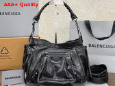 Balenciaga Le City Bucket Bag Small in Black Arena Lambskin Replica