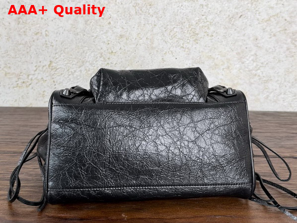 Balenciaga Le City Bucket Bag Small in Black Arena Lambskin Replica