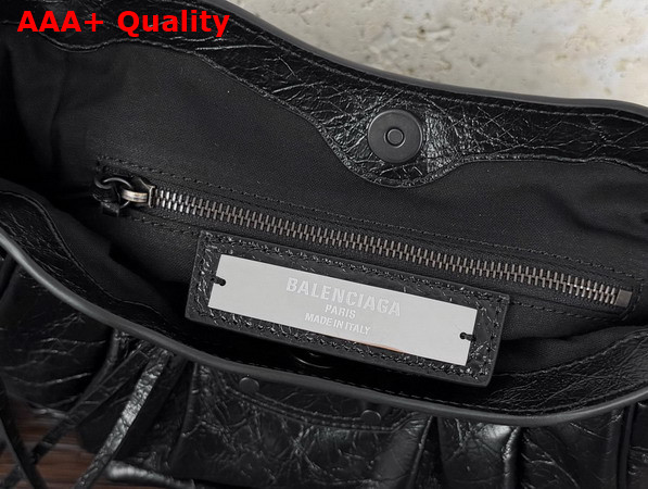 Balenciaga Le City Bucket Bag Small in Black Arena Lambskin Replica