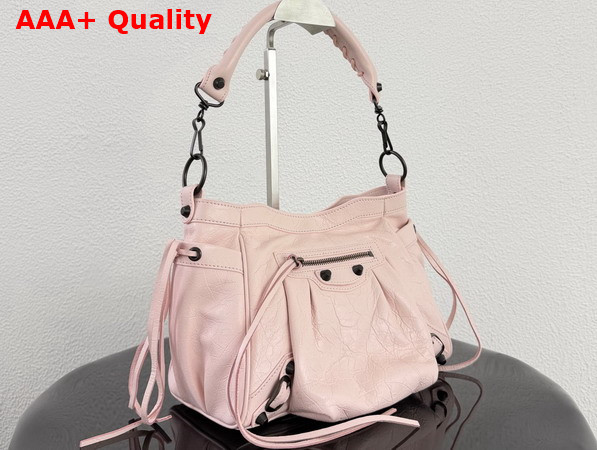 Balenciaga Le City Bucket Bag Small in Petal Pink Arena Lambskin Replica