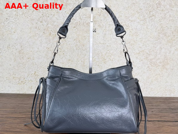 Balenciaga Le City Bucket Bag Small in Volcanic Rock Arena Lambskin Replica