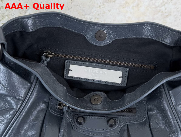 Balenciaga Le City Bucket Bag Small in Volcanic Rock Arena Lambskin Replica