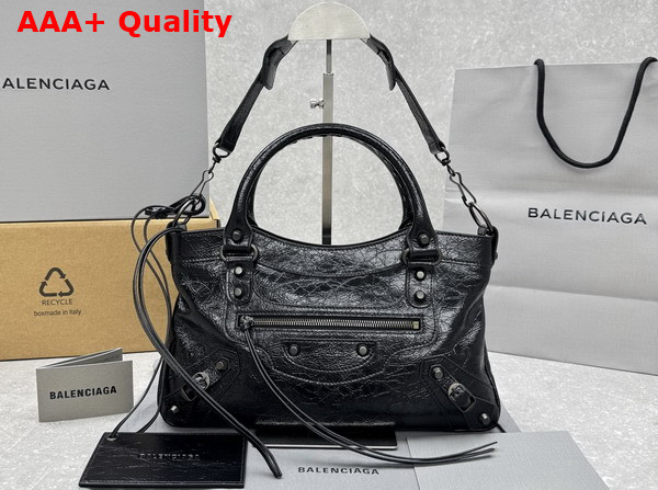 Balenciaga Le City First Bag in Black Arena Lambskin Replica