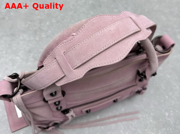 Balenciaga Le City First Bag in Pink Waxed Suede Calfskin Replica