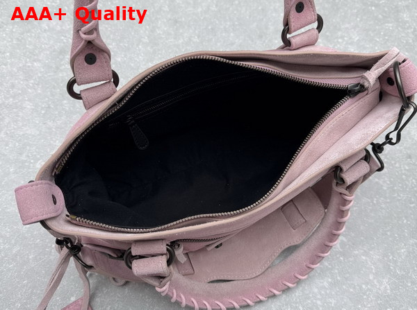 Balenciaga Le City First Bag in Pink Waxed Suede Calfskin Replica