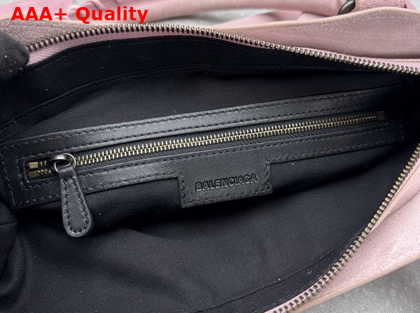 Balenciaga Le City First Bag in Pink Waxed Suede Calfskin Replica