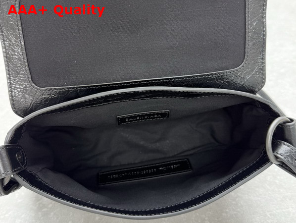 Balenciaga Le City Flap Bag Nano in Black Arena Lambskin Brass Hardware Replica