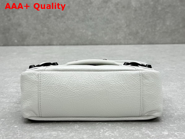 Balenciaga Le City Flap Bag Nano in Optic White Arena Lambskin Brass Hardware Replica