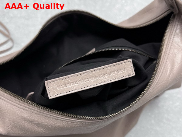 Balenciaga Le City Hobo Bag Medium in Sesame Arena Lambskin Replica