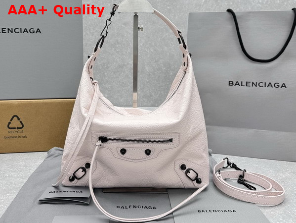 Balenciaga Le City Hobo Bag Small in Petal Pink Arena Lambskin Replica