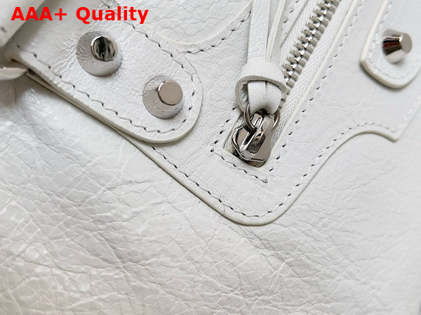 Balenciaga Le City Medium Bag in Optic White Arena Storico Lambskin Replica