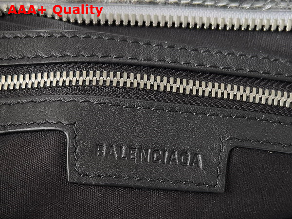 Balenciaga Le City Medium Bag in Silver Metallized Arena Lambskin Replica