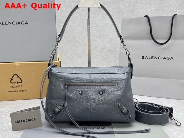 Balenciaga Le City Moto Small in Volcanic Rock Arena Storico Lambskin Brass Hardware Replica