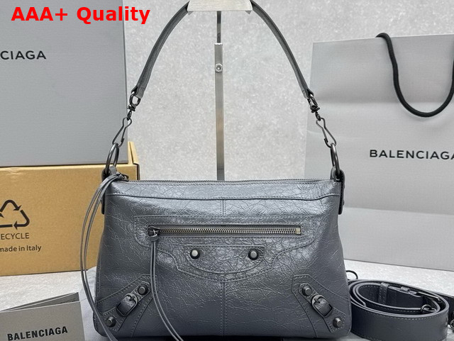 Balenciaga Le City Moto Small in Volcanic Rock Arena Storico Lambskin Brass Hardware Replica