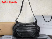 Balenciaga Le City Multipocket Crossbody Bag Medium in Black Arena Lambskin Replica