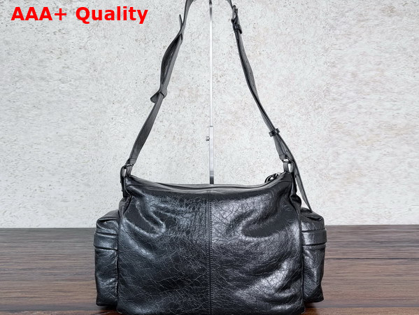 Balenciaga Le City Multipocket Crossbody Bag Medium in Black Arena Lambskin Replica