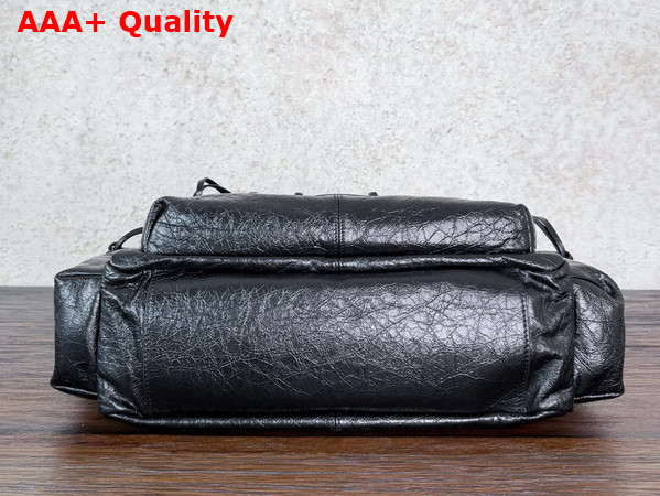 Balenciaga Le City Multipocket Crossbody Bag Medium in Black Arena Lambskin Replica
