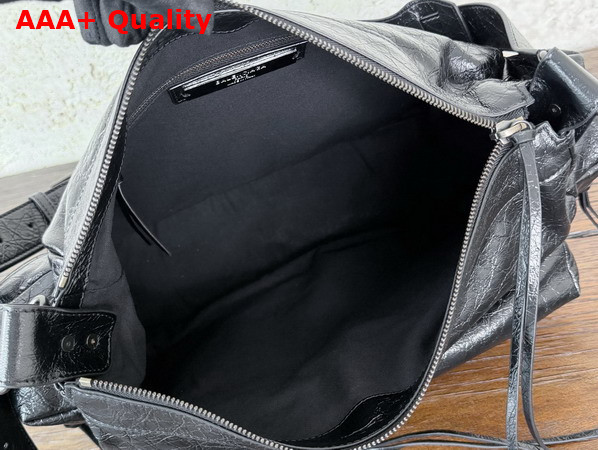Balenciaga Le City Multipocket Crossbody Bag Medium in Black Arena Lambskin Replica