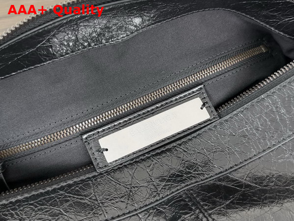 Balenciaga Le City Multipocket Crossbody Bag Medium in Black Arena Lambskin Replica
