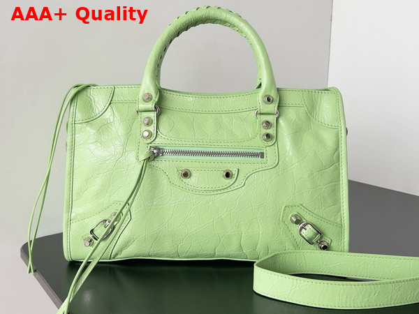 Balenciaga Le City Small Bag in Green Arena Lambskin Replica