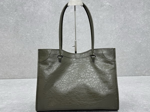 Balenciaga Le City Tote Bag Medium in Army Green Arena Lambskin Replica