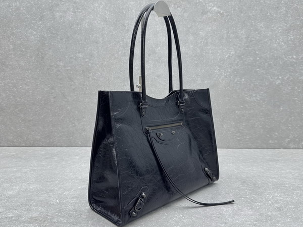 Balenciaga Le City Tote Bag Medium in Black Arena Lambskin Replica