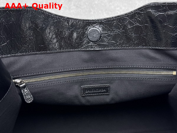 Balenciaga Le City Tote Bag Medium in Black Arena Lambskin Replica