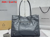 Balenciaga Le City Tote Bag Medium in Volcanic Rock Arena Lambskin Replica